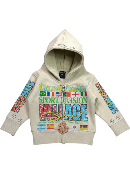 Global Dream Kids Zip Up - Cream