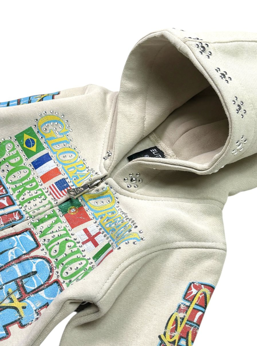 Global Dream Kids Zip Up - Cream