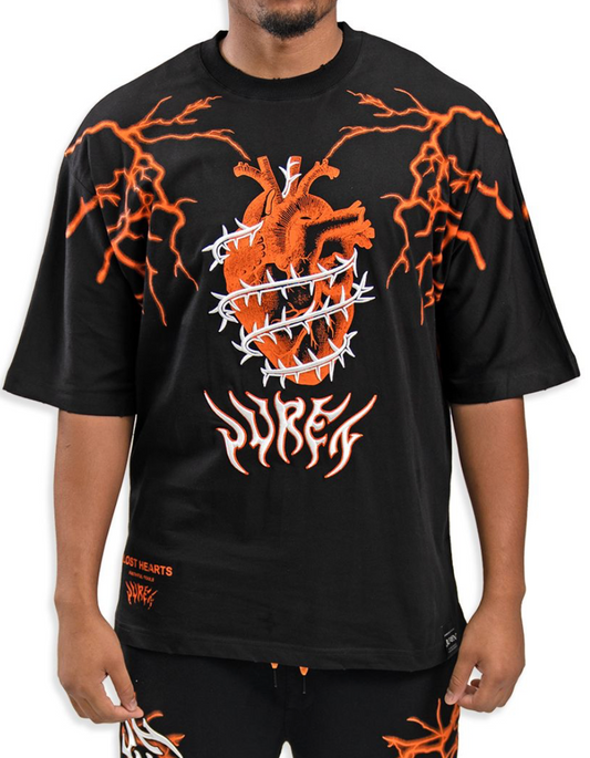 Juren Heart Graphic Tee - Black