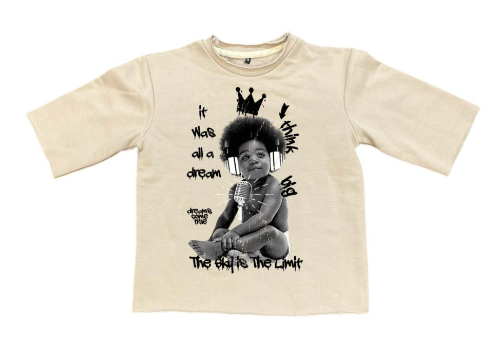Biggie Kids Cropped Tee - Khaki