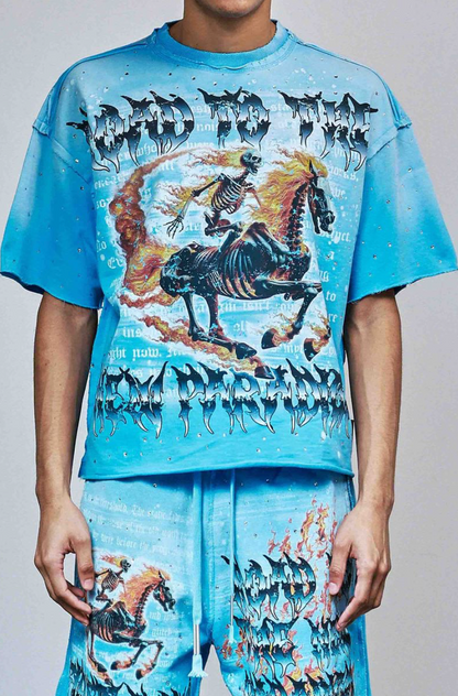 First Row Paradigm Cropped Tee - Blue