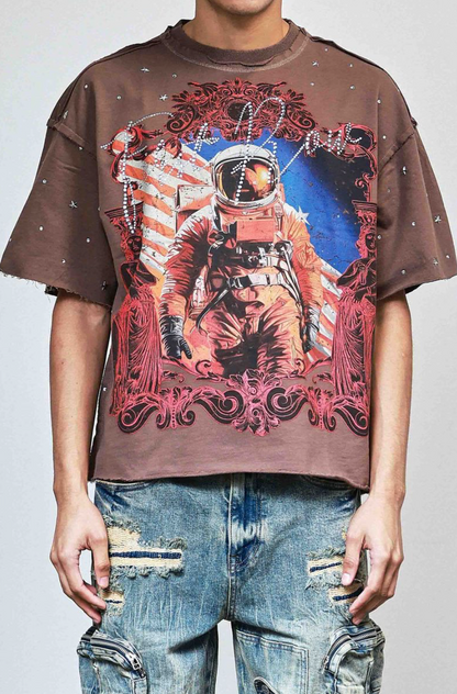 First Row Explorer Cropped Tee - Brown