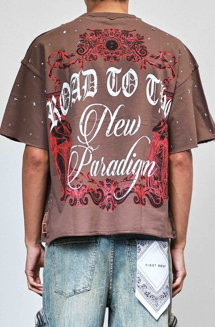 First Row Explorer Cropped Tee - Brown