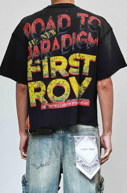First Row Driving High Cropped Tee - Black