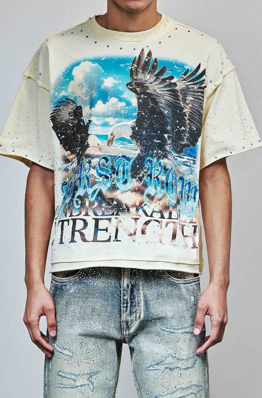 First Row Skyborne Cropped Tee - Cream