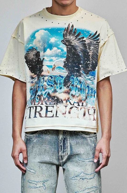 First Row Skyborne Cropped Tee - Cream