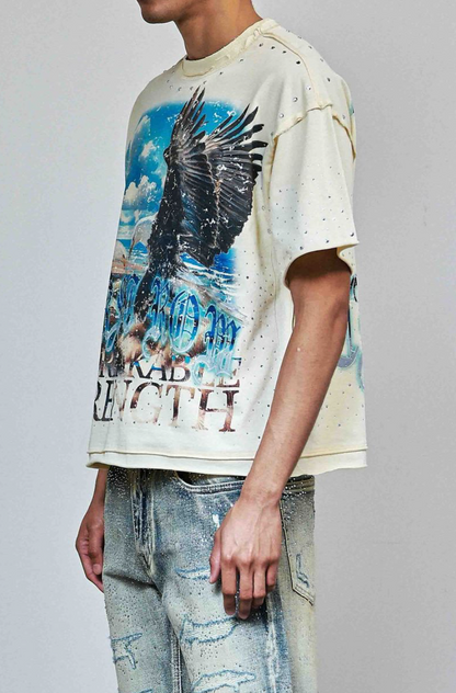 First Row Skyborne Cropped Tee - Cream