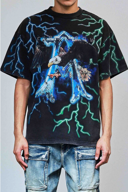 First Row Above All Graphic Tee - Black