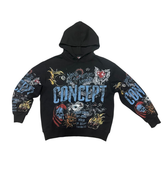 Concept Graffiti Hoodie - Black