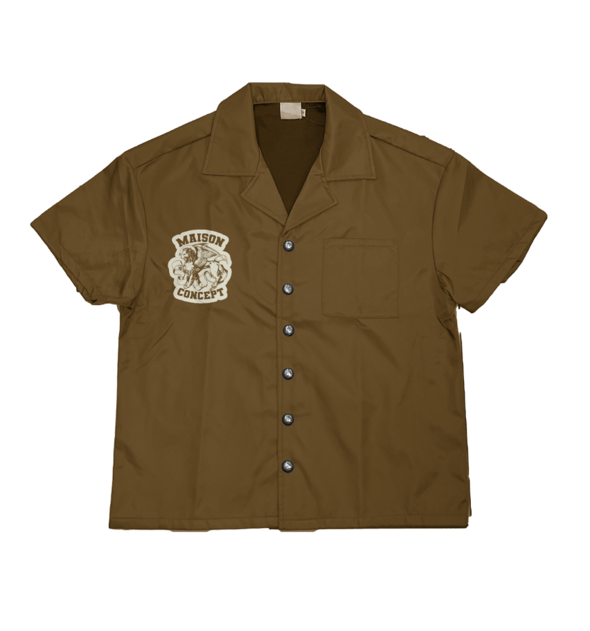 Maison Cropped Button Up - Brown