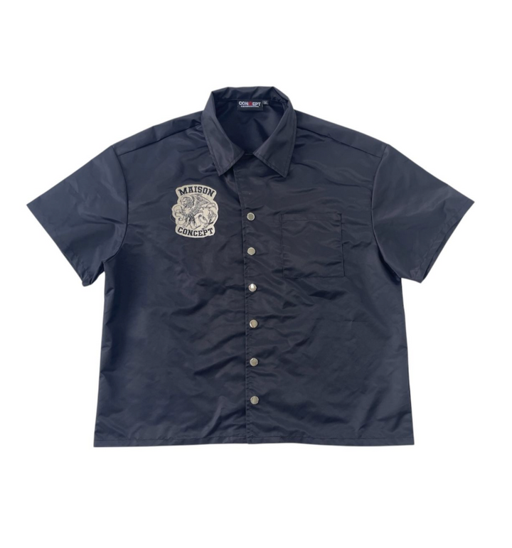 Maison Cropped Button Up - Black