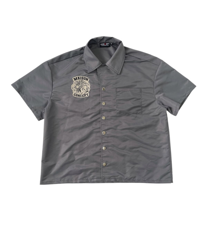 Maison Cropped Button Up - Grey