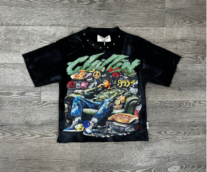 Chillin Kids Cropped Tee - Black