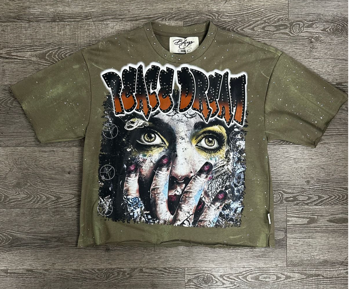 Peace Dream Cropped Tee - Green