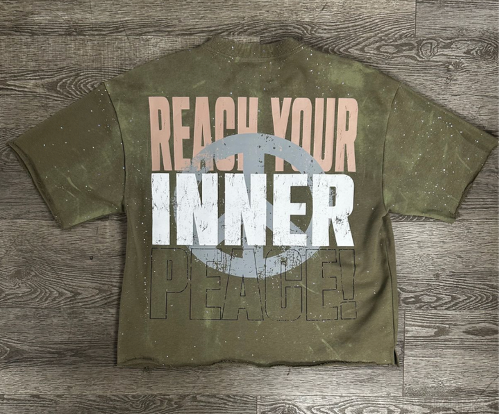 Peace Dream Cropped Tee - Green