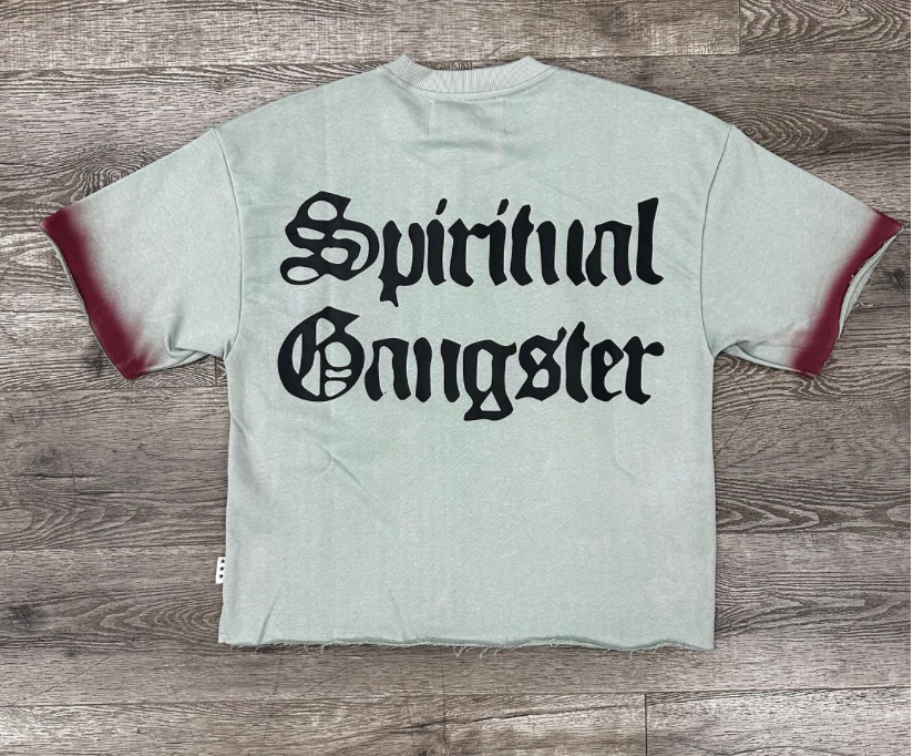 Spiritual Gangster Cropped Tee - Teal