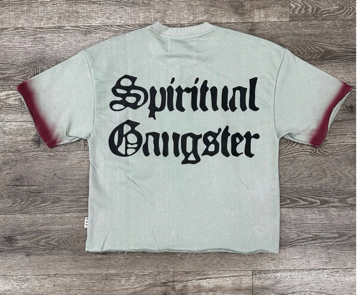 Spiritual Gangster Cropped Tee - Teal