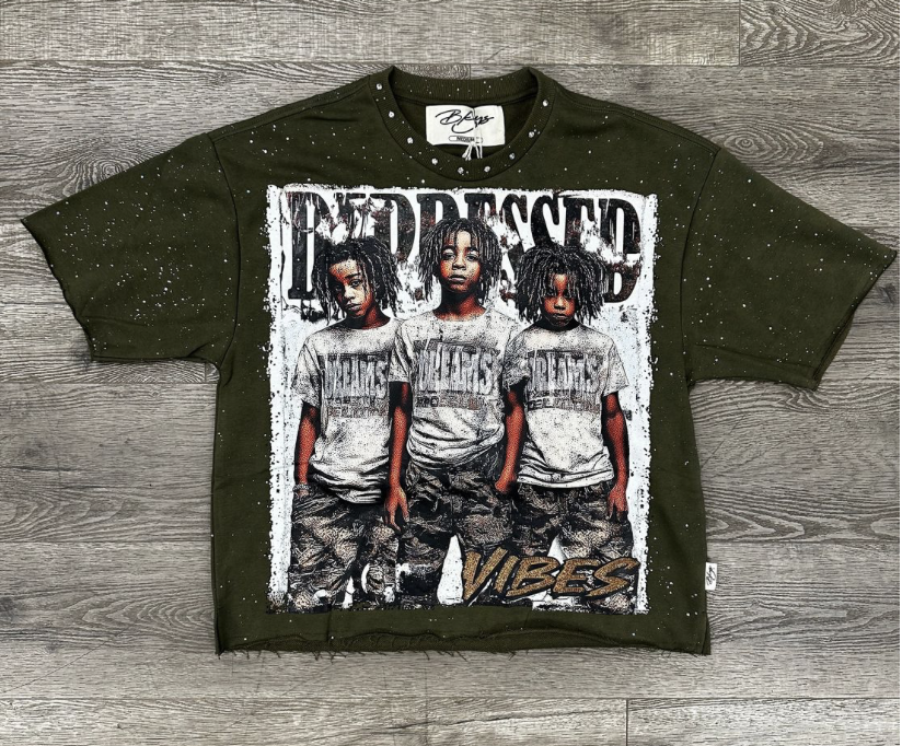 Depressed Cropped Tee - Green