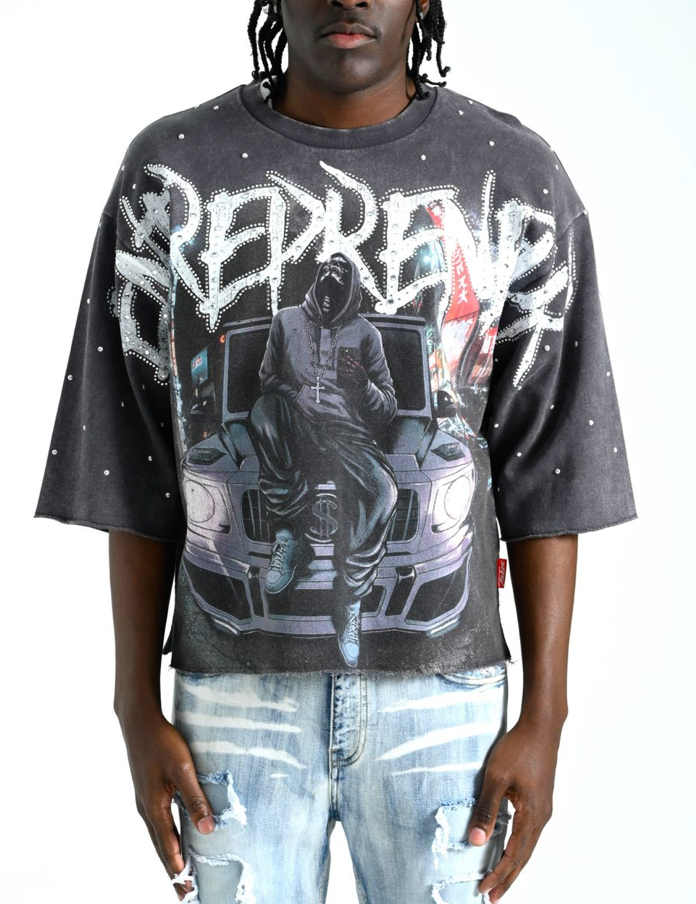 Entrepreneur Cropped Tee - Grey