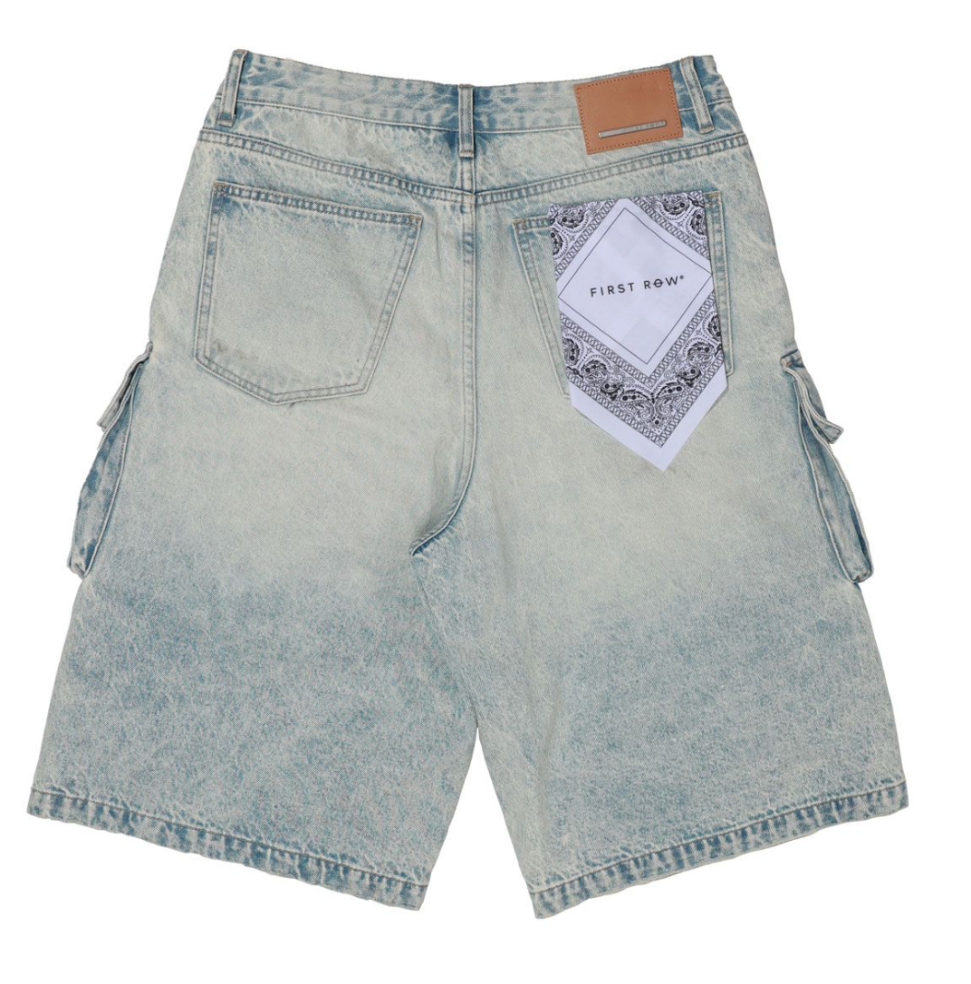 Cargo Denim Jorts - Blue Wash