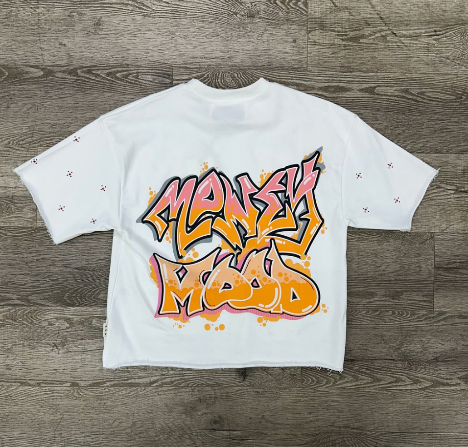 Money Mood Cropped Tee - White