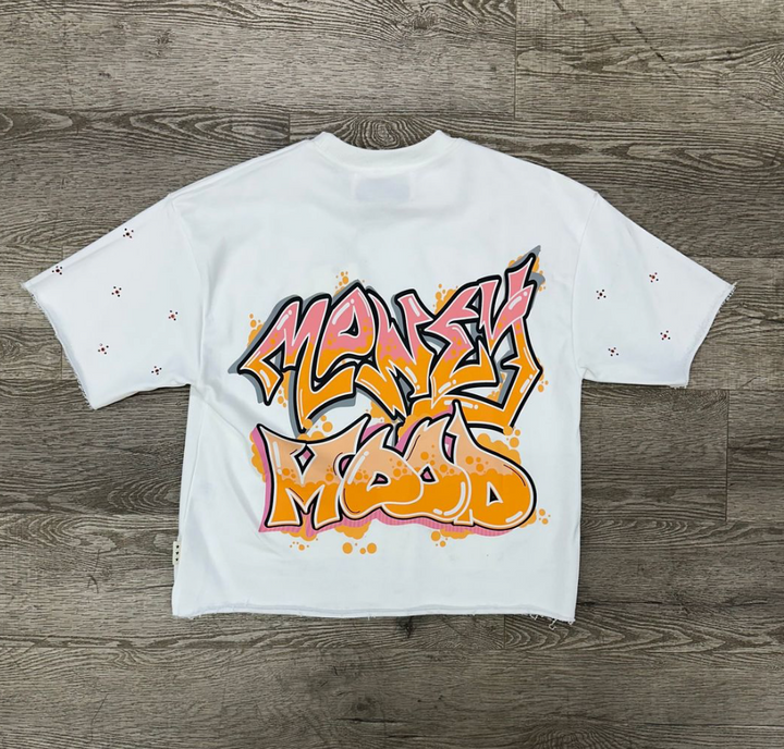 Money Mood Cropped Tee - White