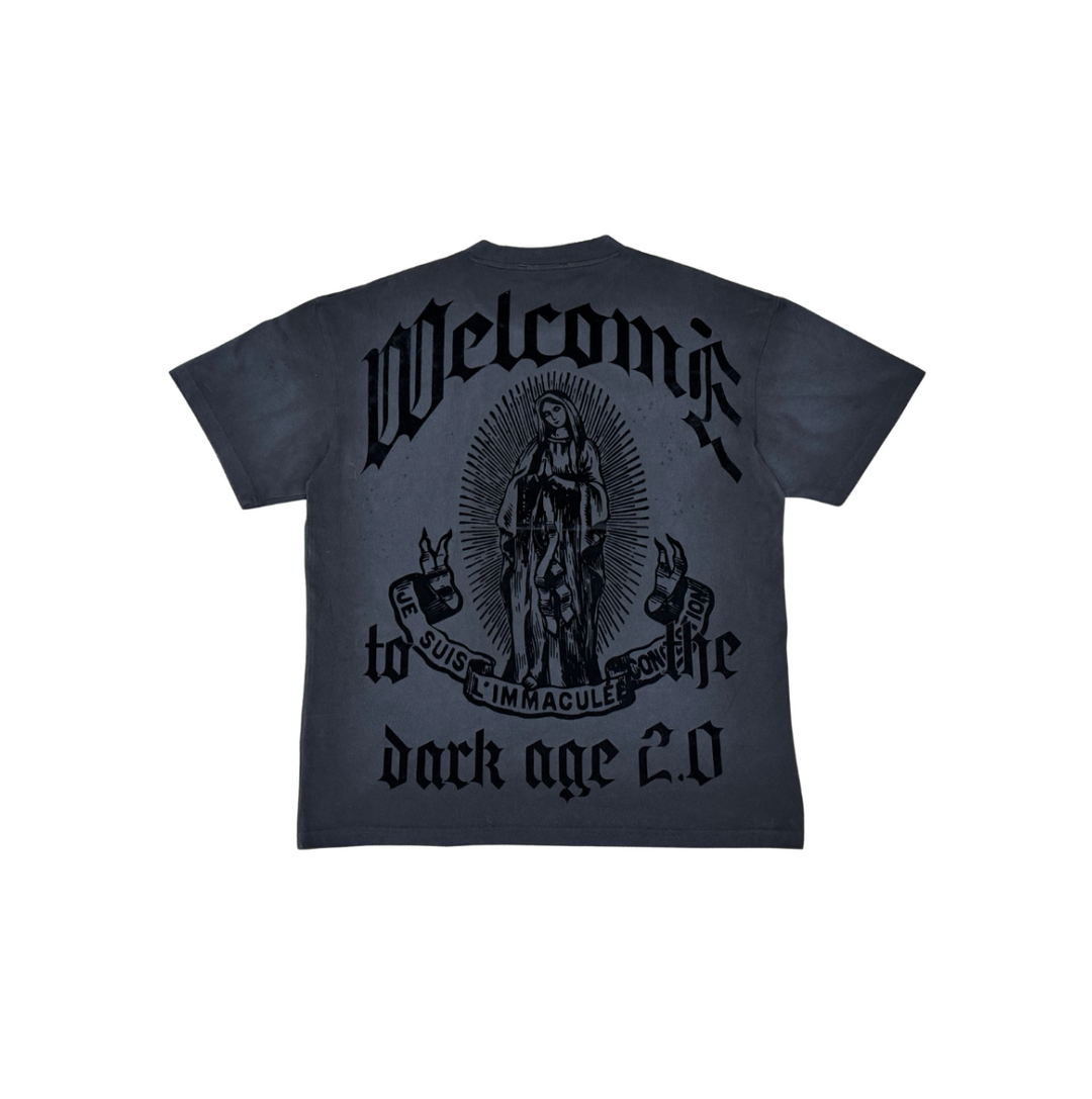 WASHED TEE W/ CUT &amp; SEW DETAIL