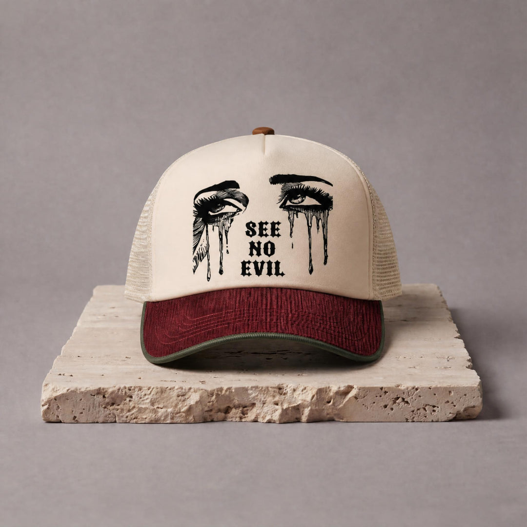 See No Evil Snapback - Burgundy