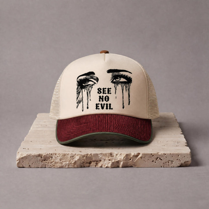 See No Evil Snapback - Burgundy