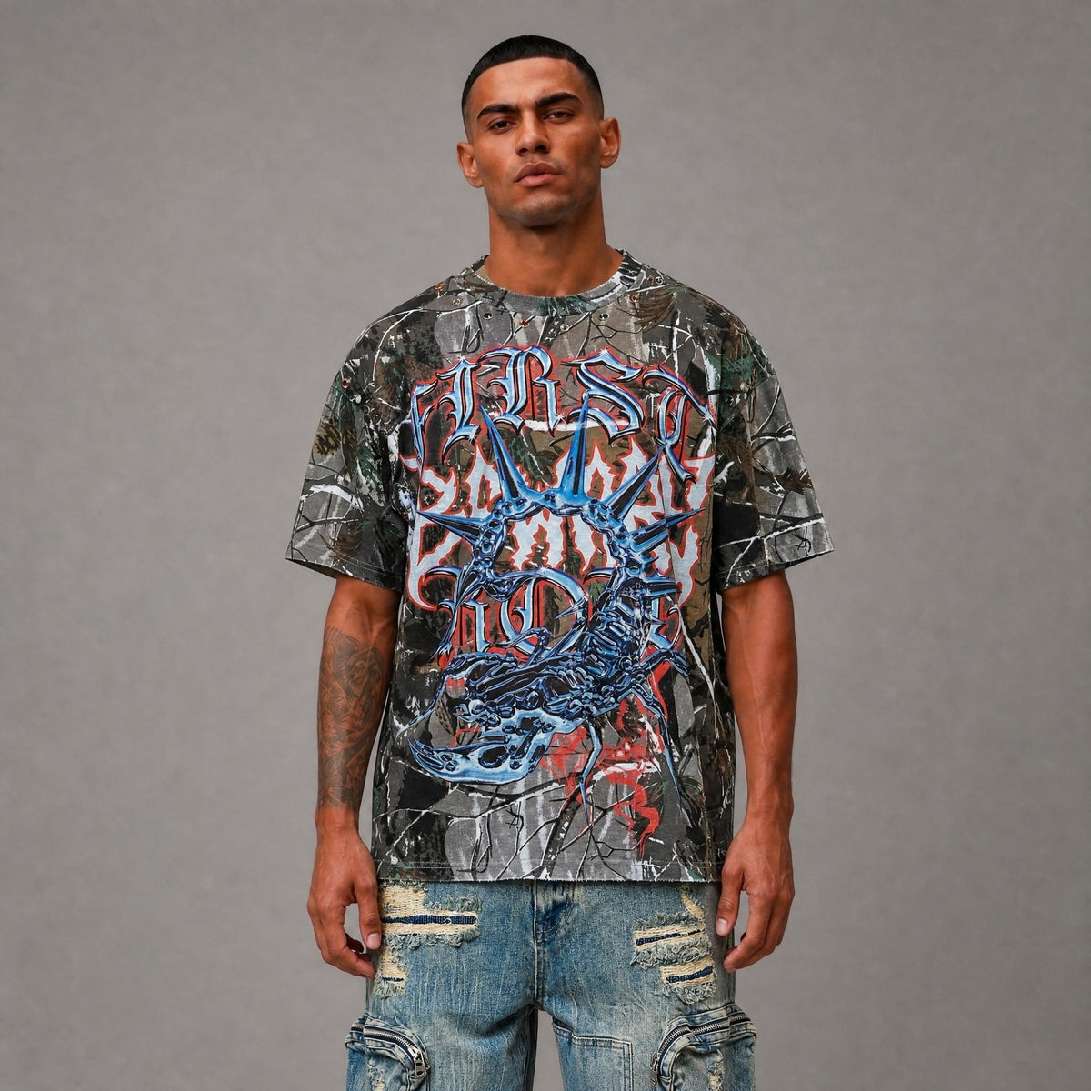 Silver Scorpion Tee - Camo