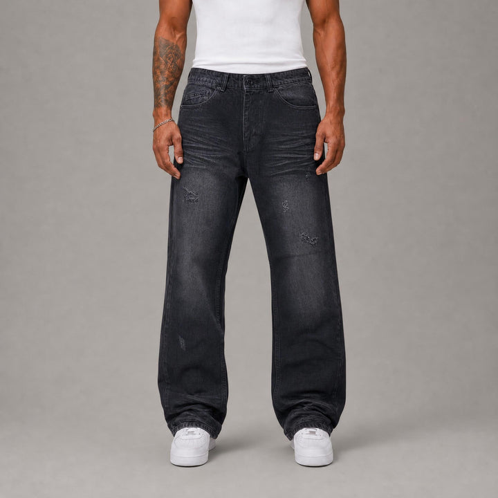 Slight Rip Skinny Jeans - Black