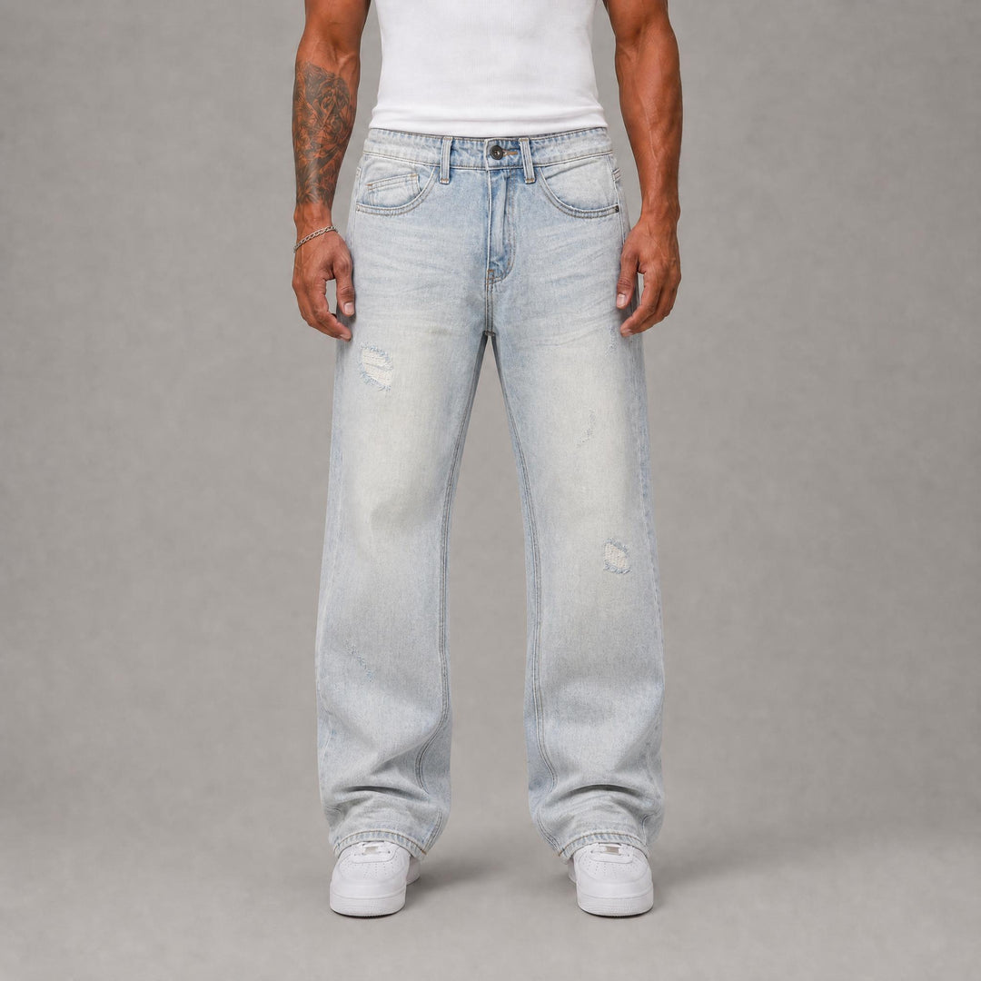 Slight Rip Skinny Jeans - Blue