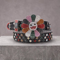 Smile Rhinestone Belt - Black