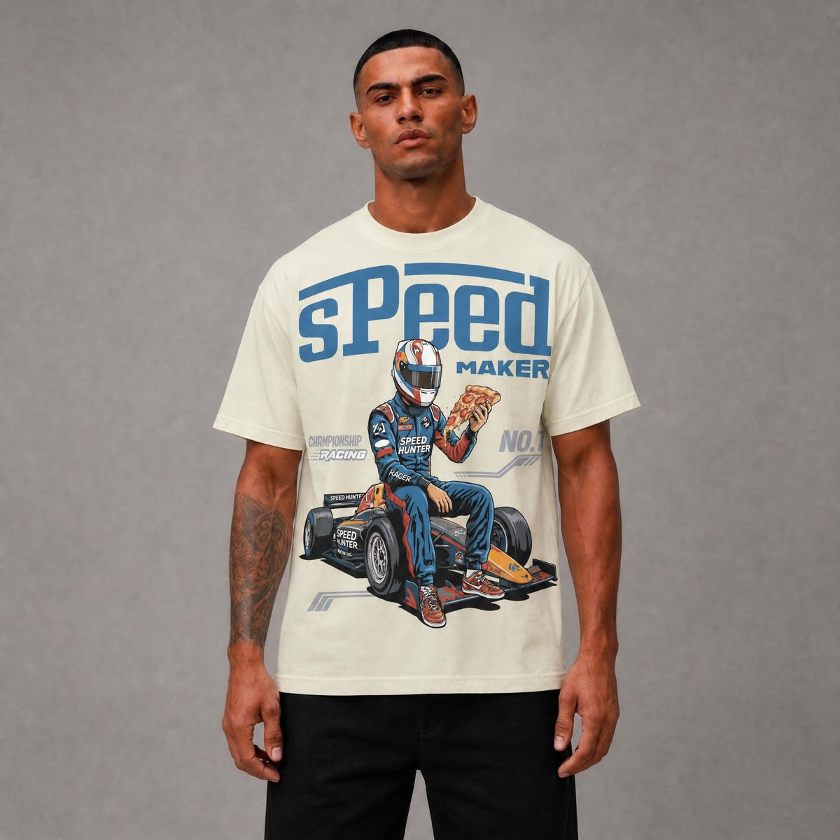 Speed Maker Graphic Tee - Cream
