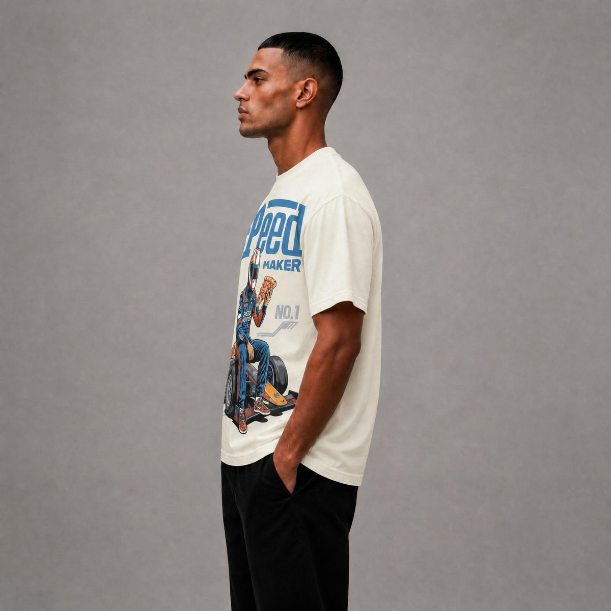 Speed Maker Graphic Tee - Cream