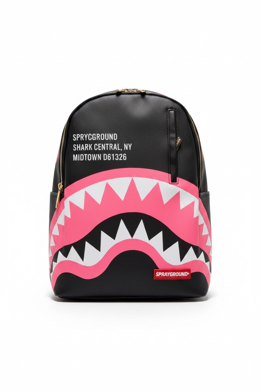 Sprayground Pink Shark Mouth Backpack