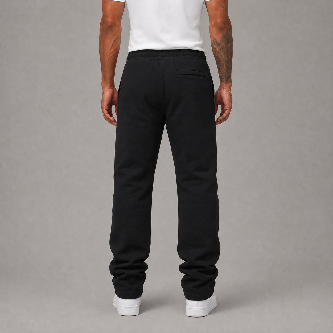 Stacked Fleece Sweats - Black