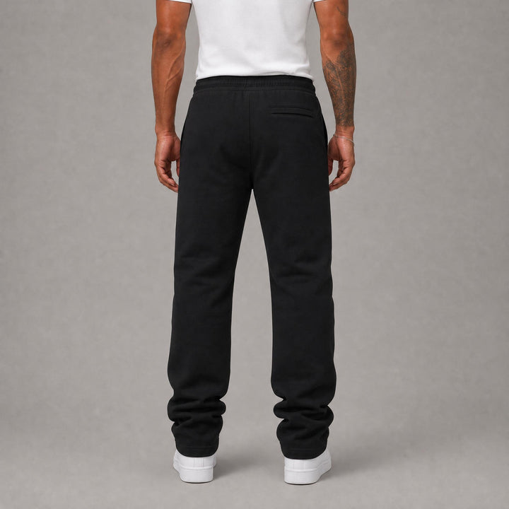 Stacked Fleece Sweats - Black