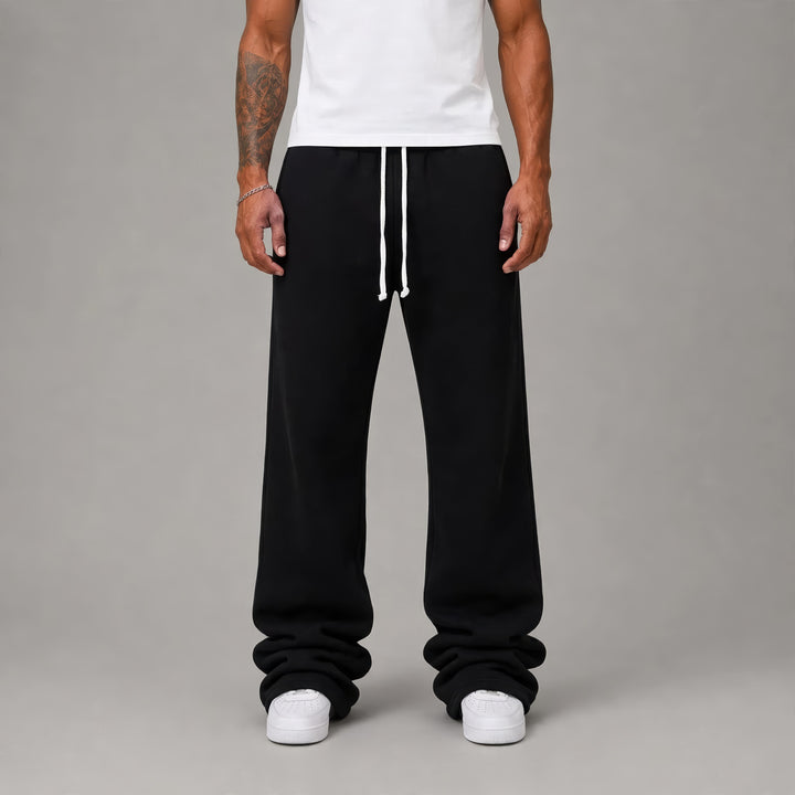 Stacked Fleece Pants - Black