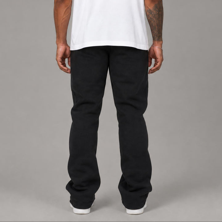 Stacked Fleece Pants - Black
