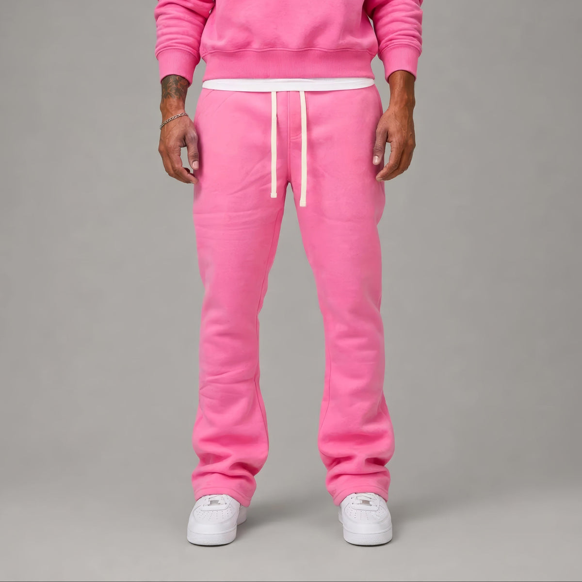 Stacked Fleece Pants - Pink