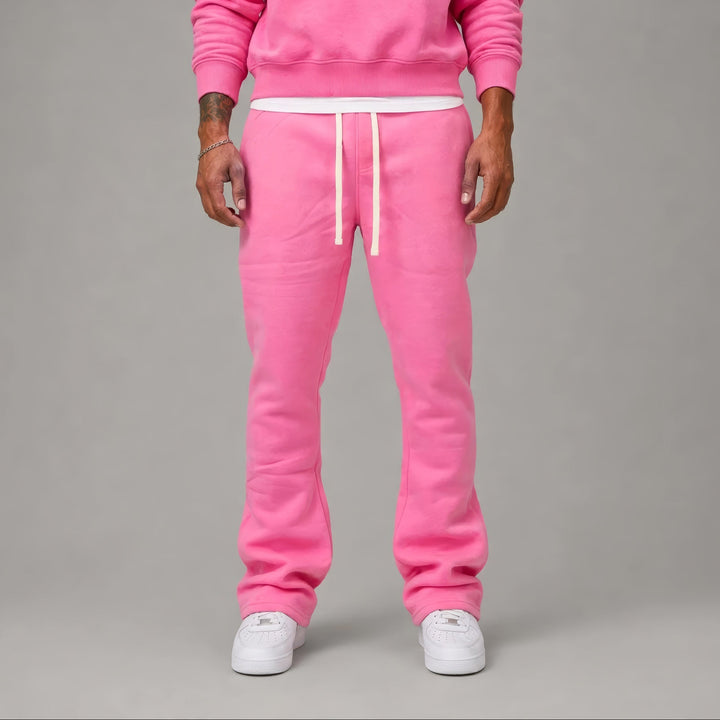 Stacked Fleece Pants - Pink