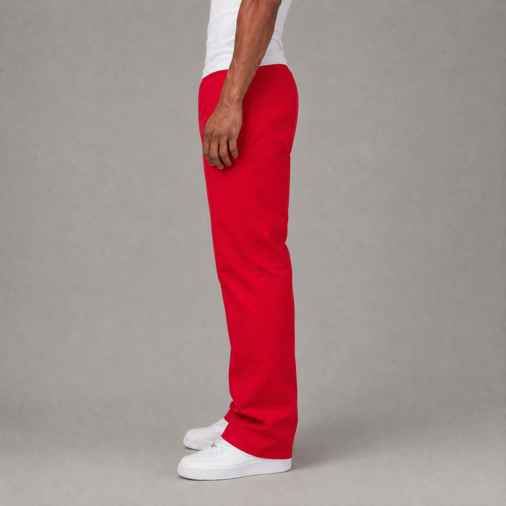 Stacked Twill Jeans - Red