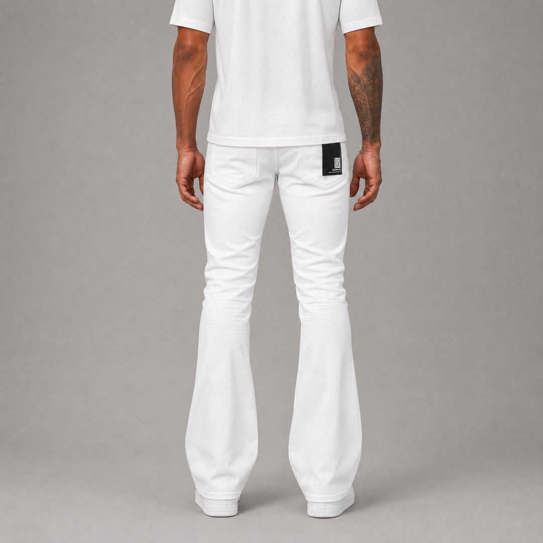 Stacked Twill Jeans - White