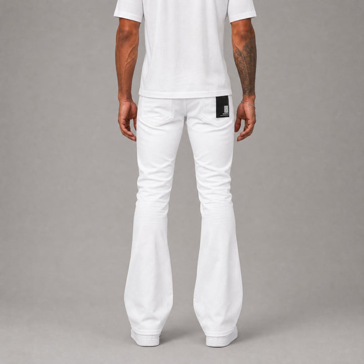 Stacked Twill Jeans - White