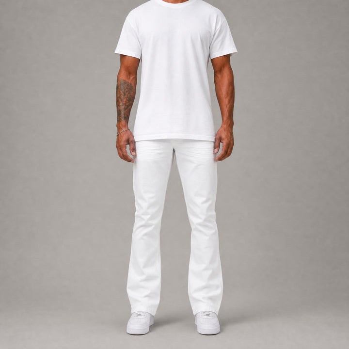 Stacked Twill Jeans - White