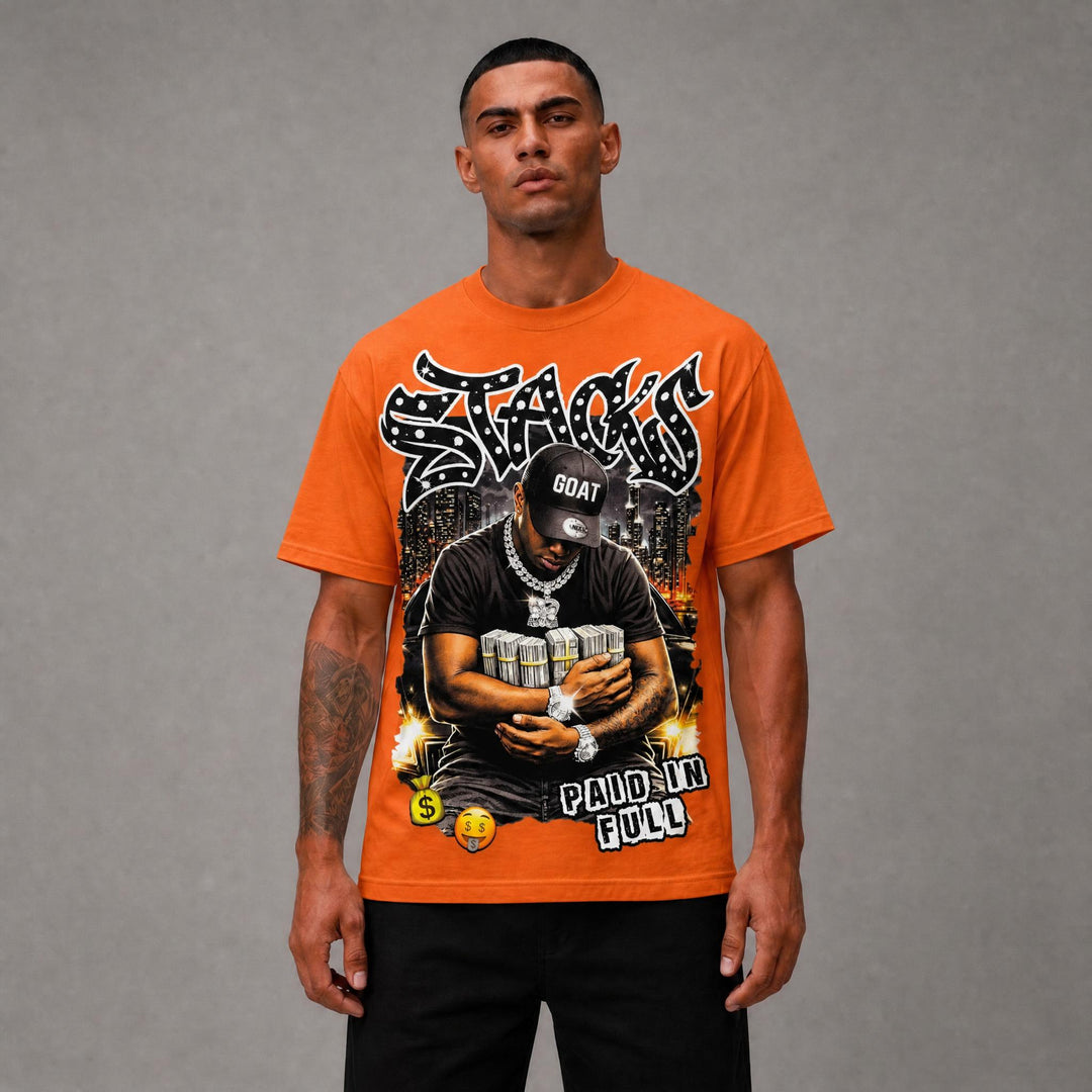 Stacks Graphic Tee - Orange