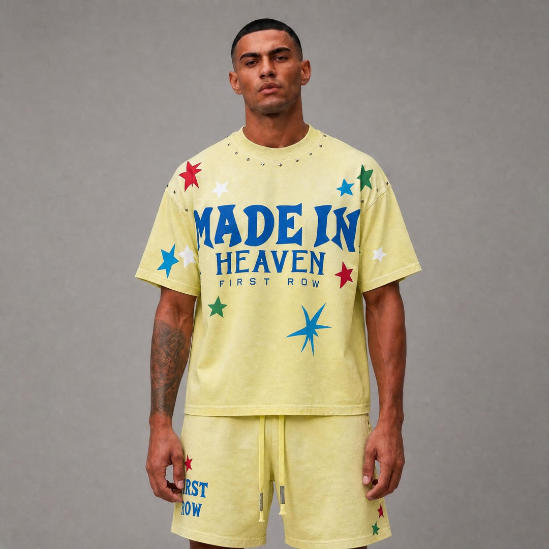 Stars Made In Heaven Cropped Tee - Yellow