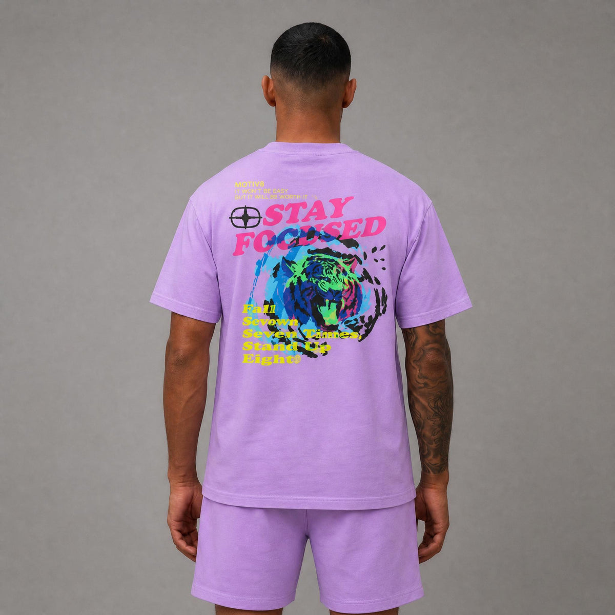 Stay Focus Tiger Shorts - Pink - Mt406