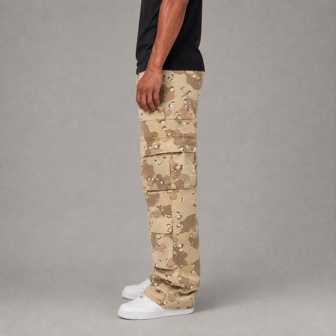 Straight Stacked Cargo Pants - Desert